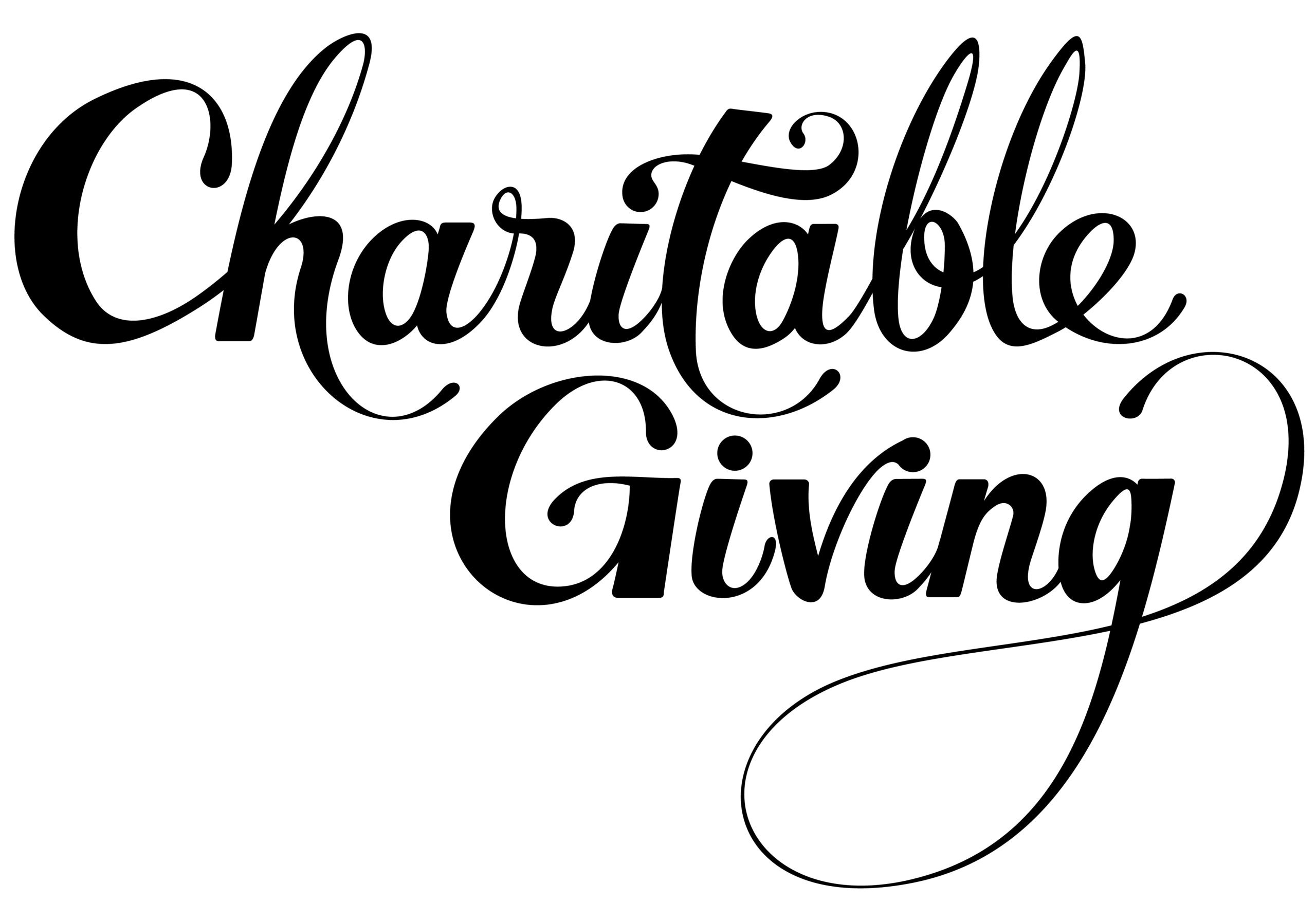 Charitable Giving - custom calligraphy text