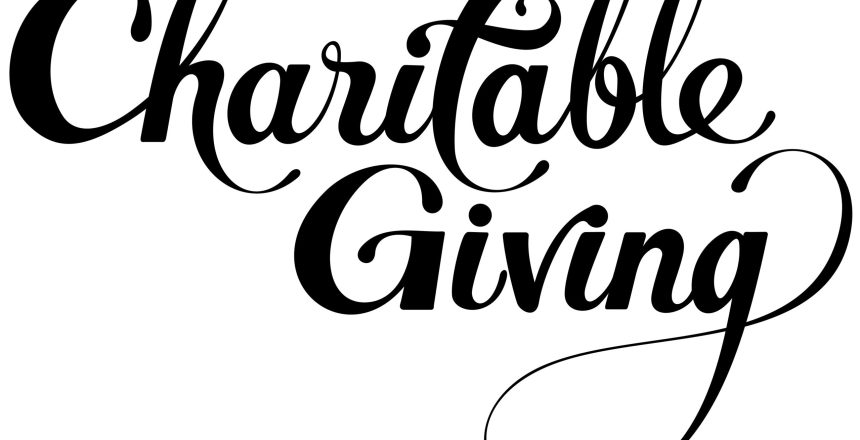 Charitable Giving - custom calligraphy text
